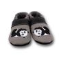 Preview: Lederpuschen Panda auf grau